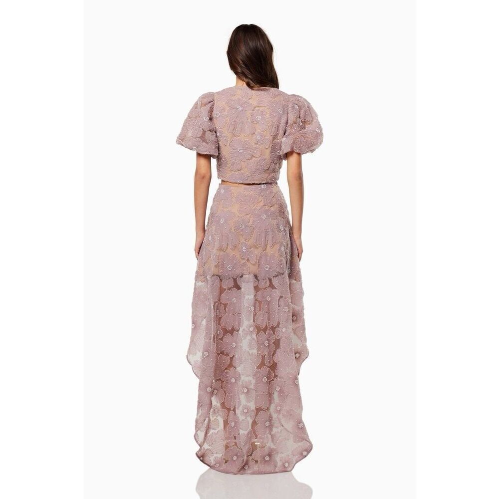 Elliatt Indira Floral Top & Skirt Set in Mesh White bridal bachelorette NWT$650 - Picture 5 of 16